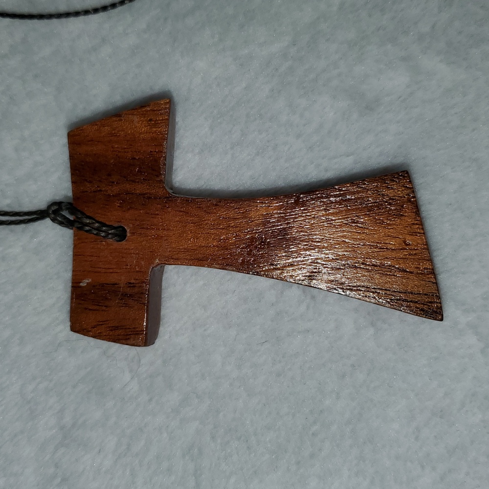 Tau Wooden Cross Pendant View 4